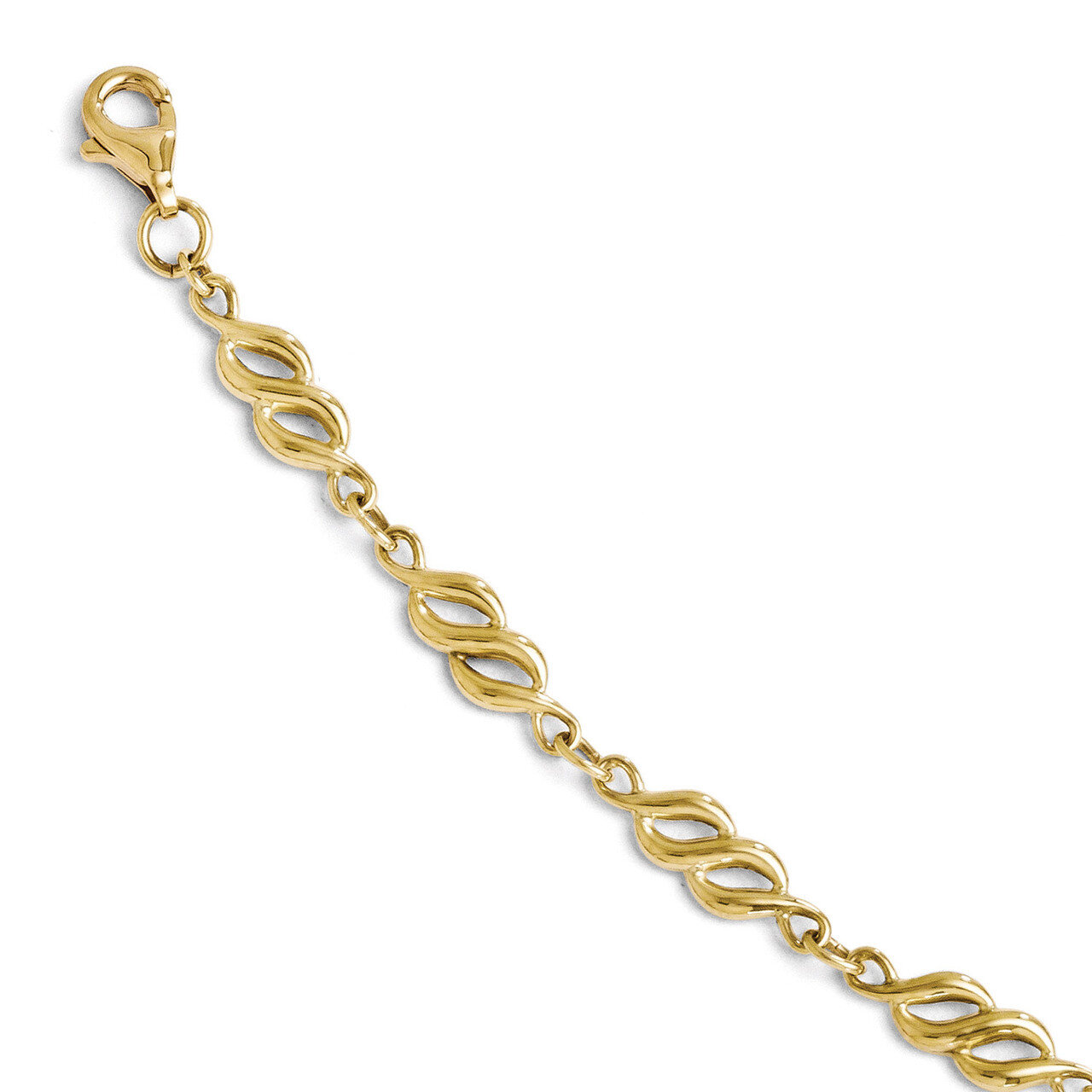 Polished Bracelet 7.25 Inch - 10k Gold HB-10LF501-7.25