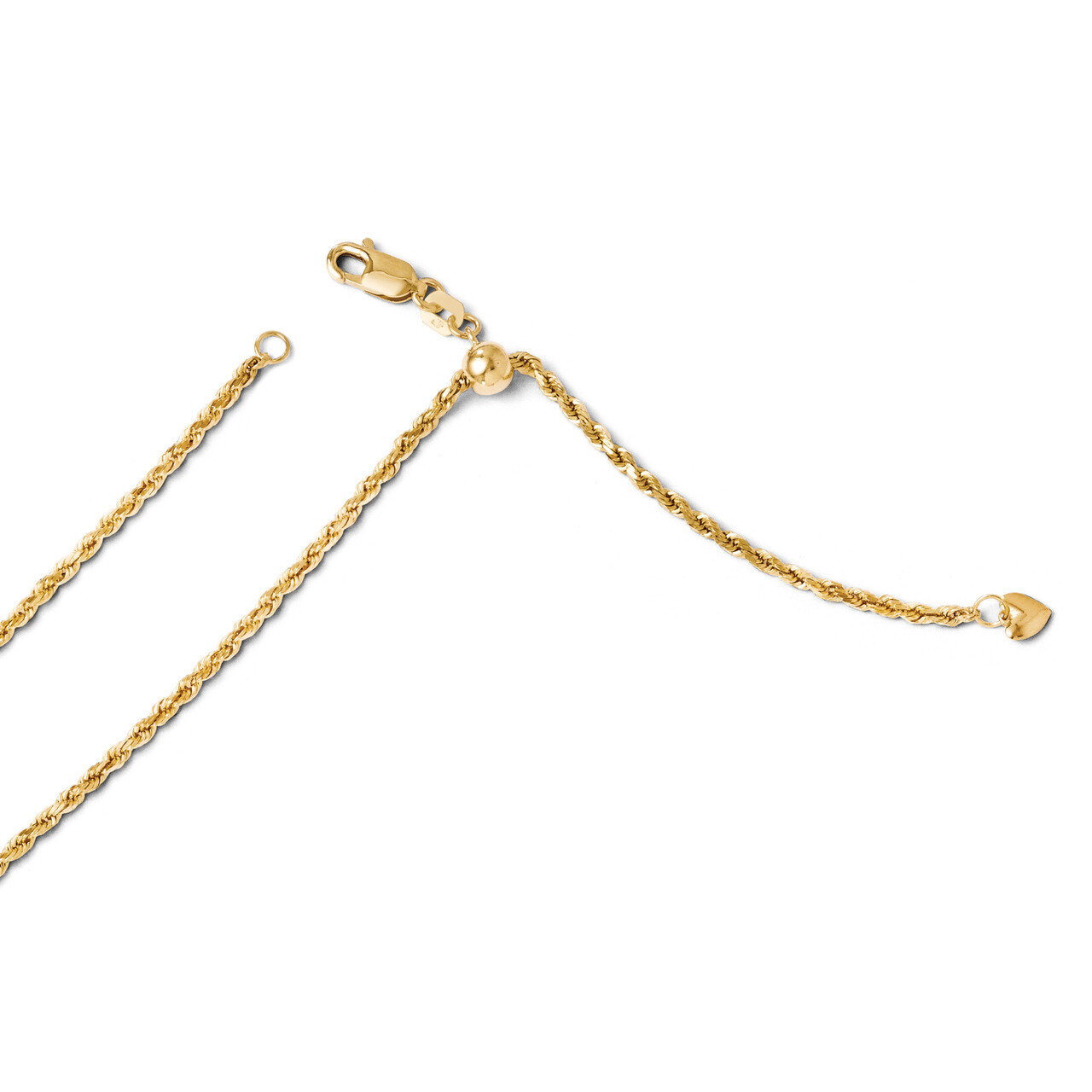 Leslie&#39;s Adjustable Semi Solid Rope Chain 22 Inch - 14k Gold HB-1204-22, MPN: 1204-22, 886774544229