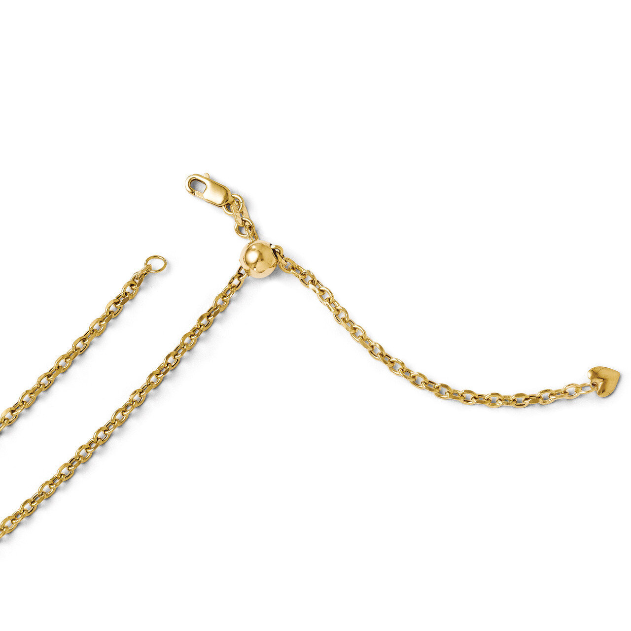 Leslie&#39;s Adjustable Semi Solid Chain 30 Inch - 14k Gold HB-1207-30, MPN: 1207-30, 886774544250