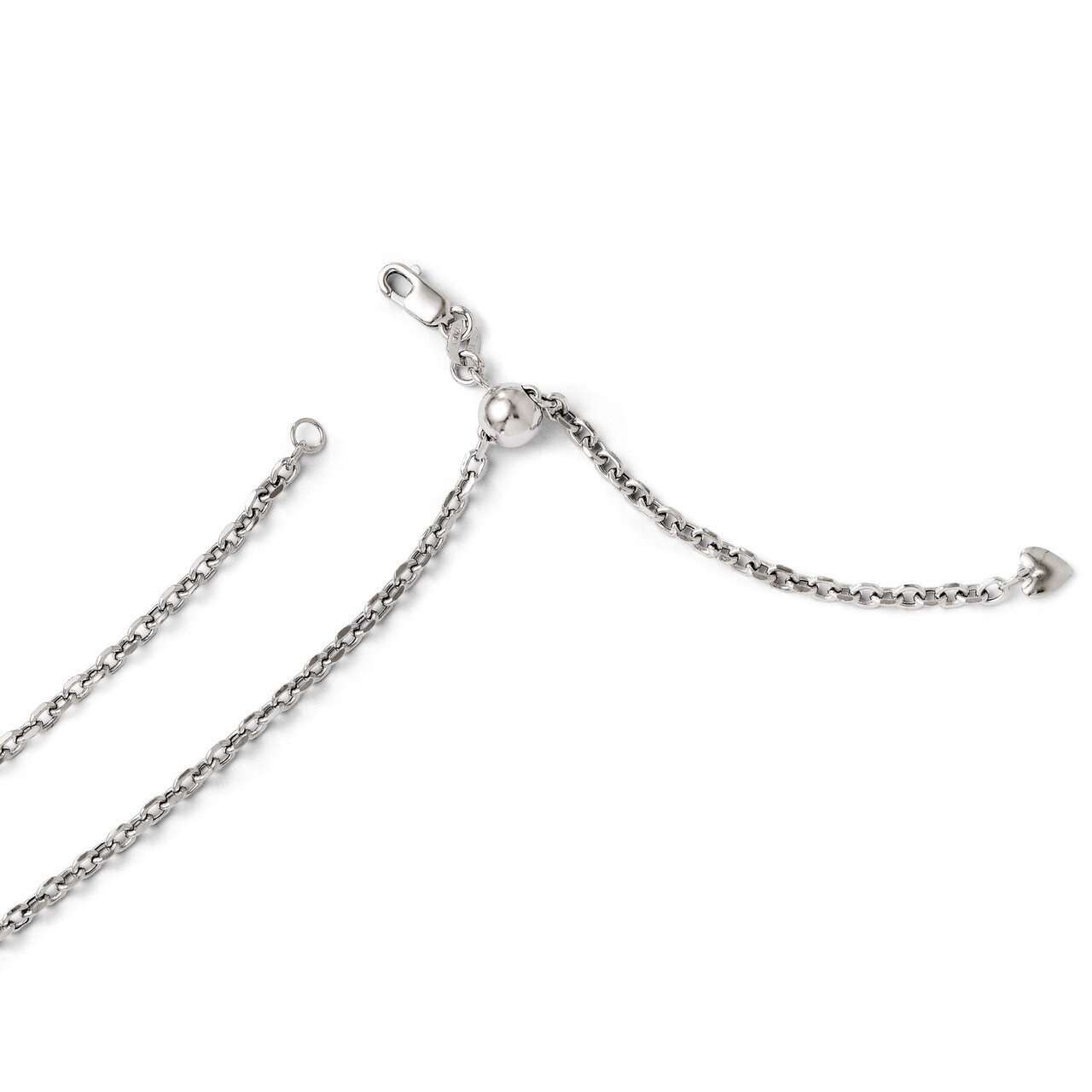Leslie&#39;s Adjustable Semi Solid Chain 22 Inch - 14k White Gold HB-1210-22, MPN: 1210-22, 886774544267