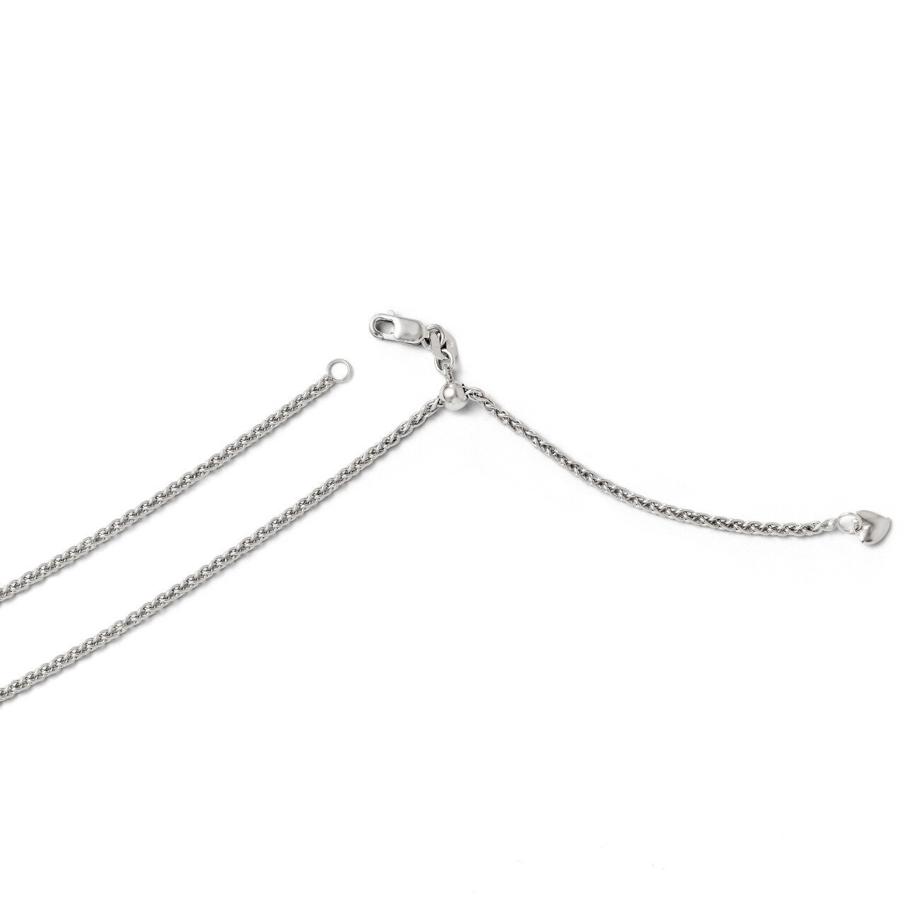 Leslie&#39;s Adjustable Semi Solid Chain 22 Inch - 14k White Gold HB-1211-22, MPN: 1211-22, 886774544342