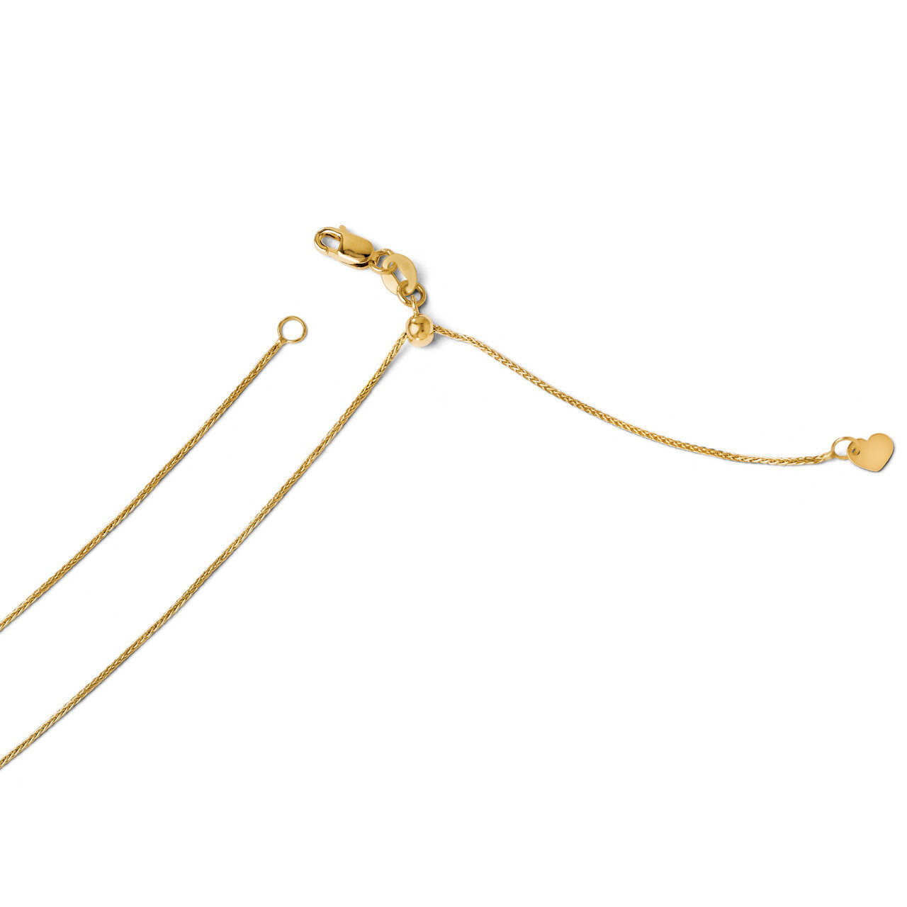 Adjustable .85mm Wheat Chain 22 Inch - 14k Gold HB-1224-22
