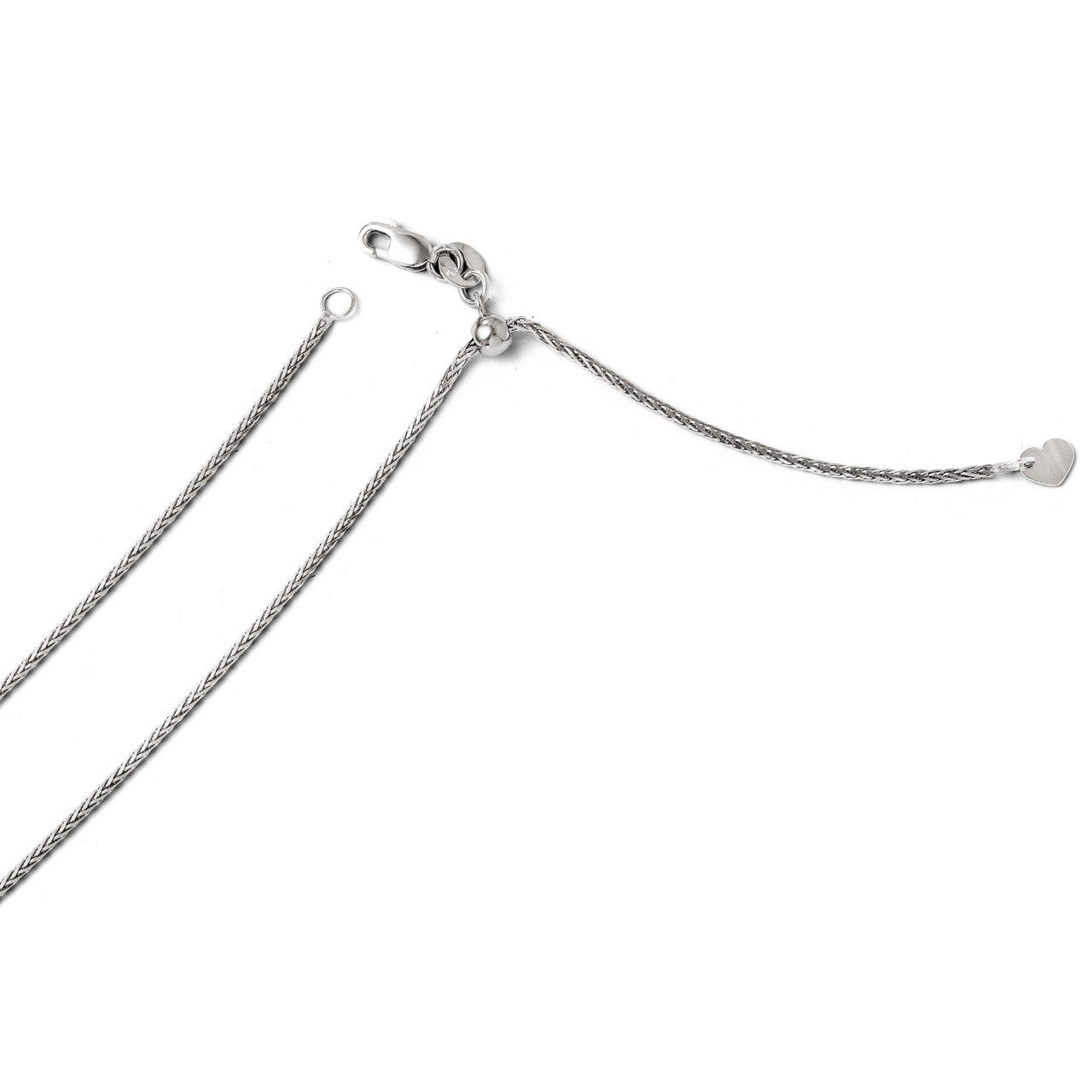 Leslie&#39;s Adjustable 1.3mm Diamond-cut Wheat Chain 22 Inch - 14k White Gold HB-1231-22, MPN: 1231-22…
