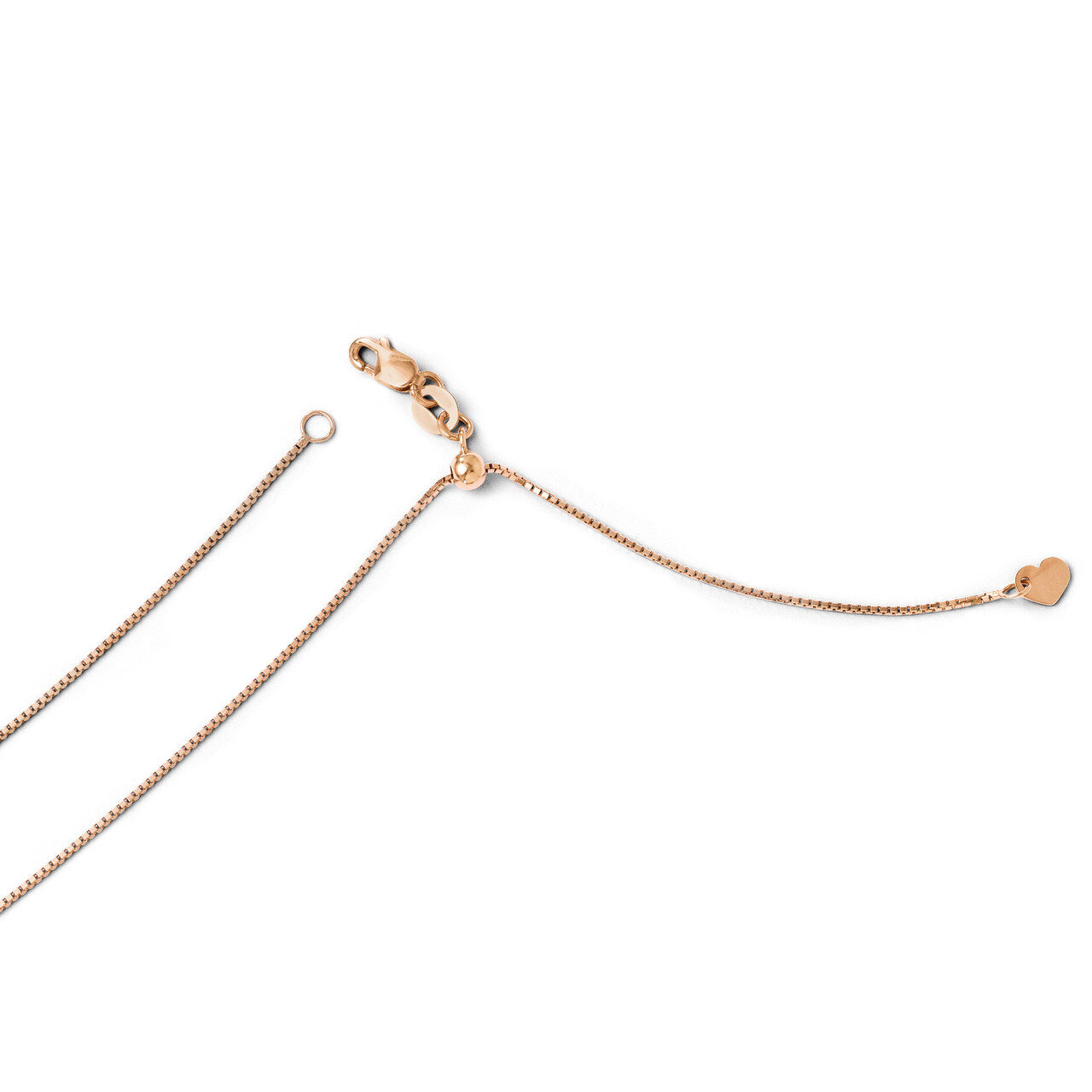 Adjustable .8mm Box Chain 22 Inch - 14k Rose Gold HB-1232-22