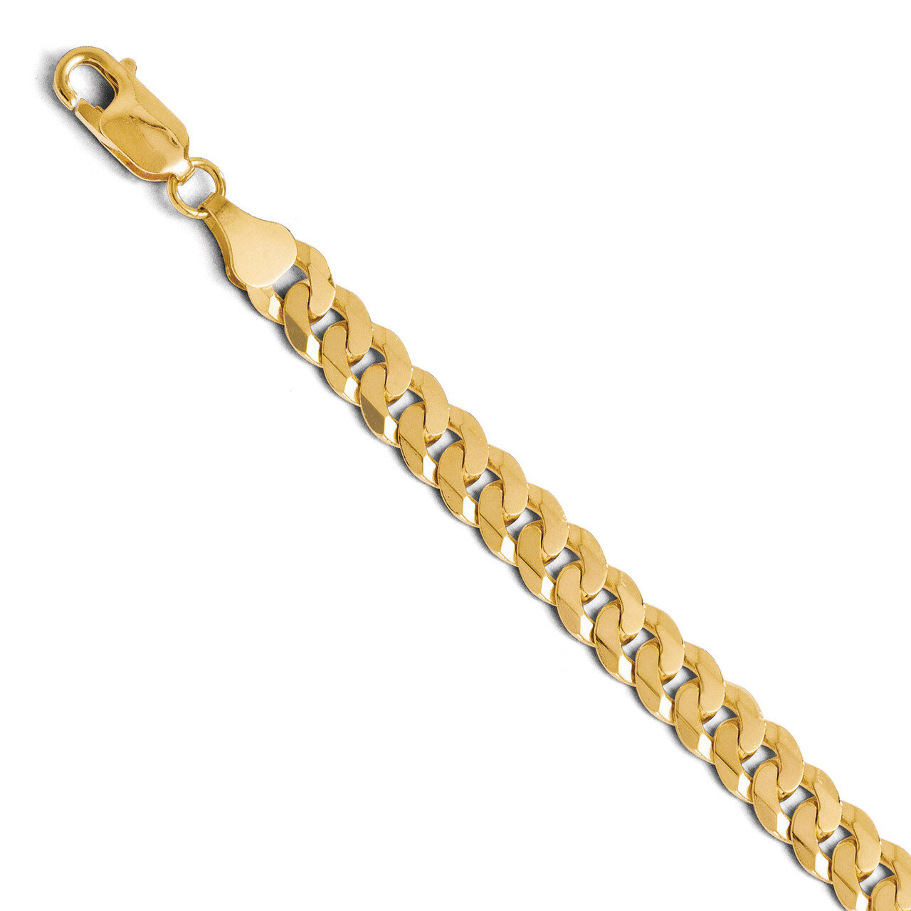 7.25mm Beveled Curb Bracelet 8 Inch - 14k Gold HB-1236-8
