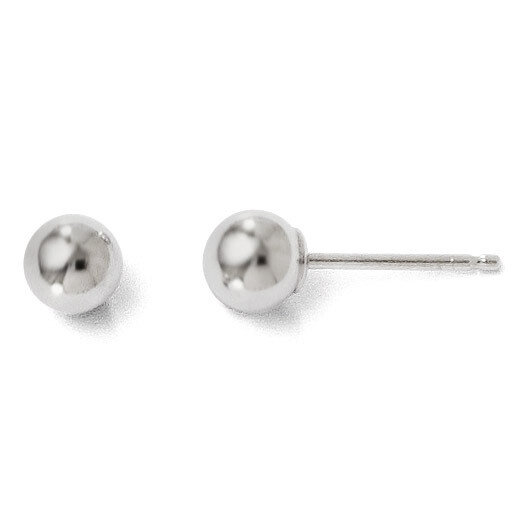 Leslie&#39;s Polished 4mm Ball Post Earrings - 14k White Gold HB-21Z, MPN: 21Z, 886774569185