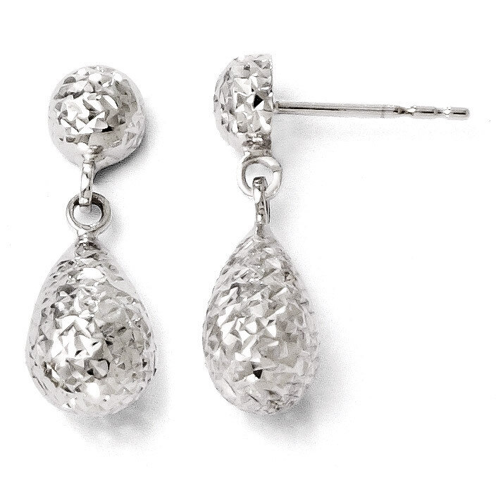 Leslie&#39;s Diamond-cut Post Dangle Earrings - 14k White Gold HB-23J, MPN: 23J, 883957024691