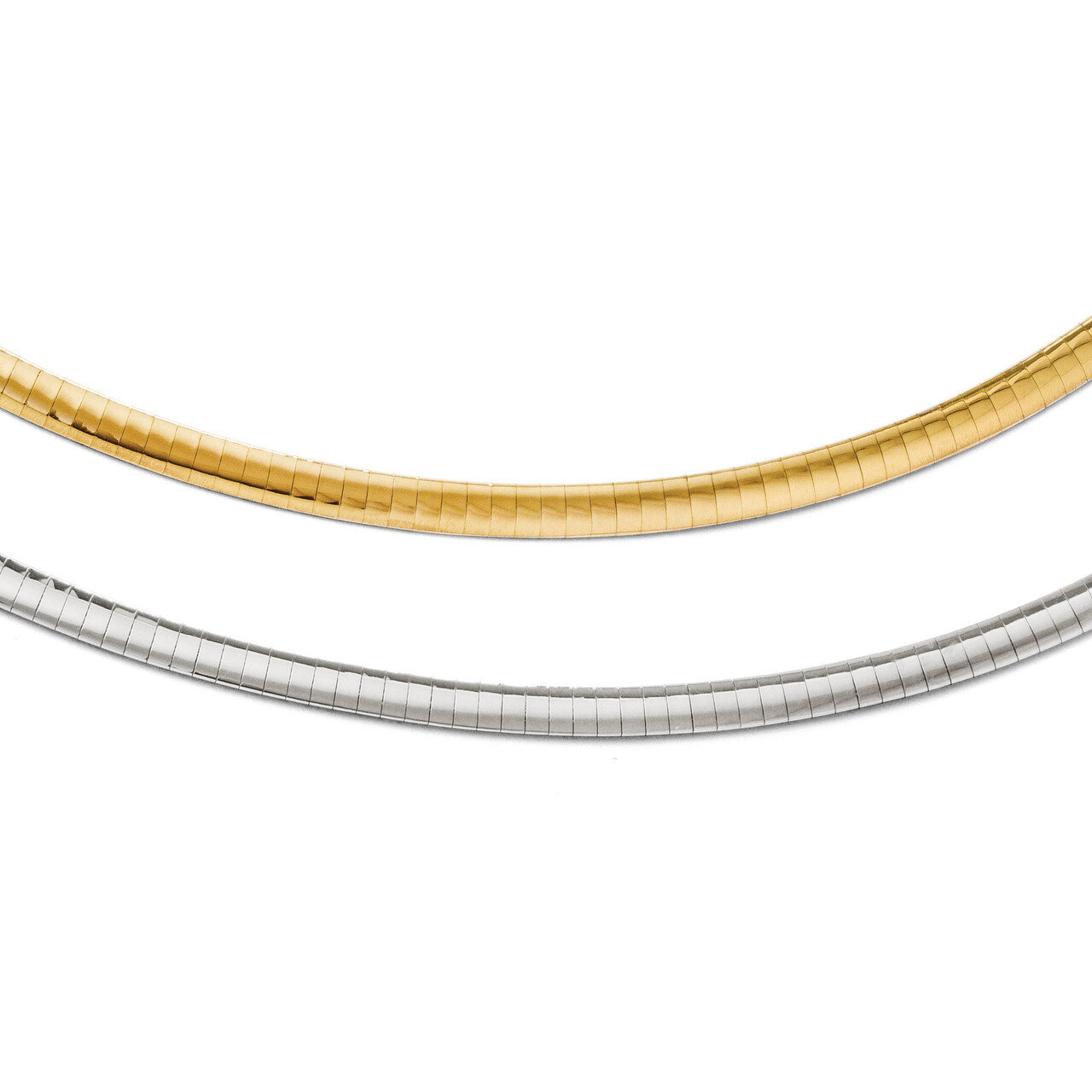 Supreme Reversible Omega Chain 16 Inch - 14k Gold Two-tone HB-2690-16