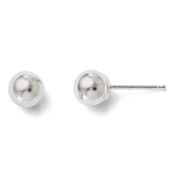 Leslie&#39;s Polished 5mm Ball Post Earrings - 14k White Gold HB-28Z, MPN: 28Z, 886774569222