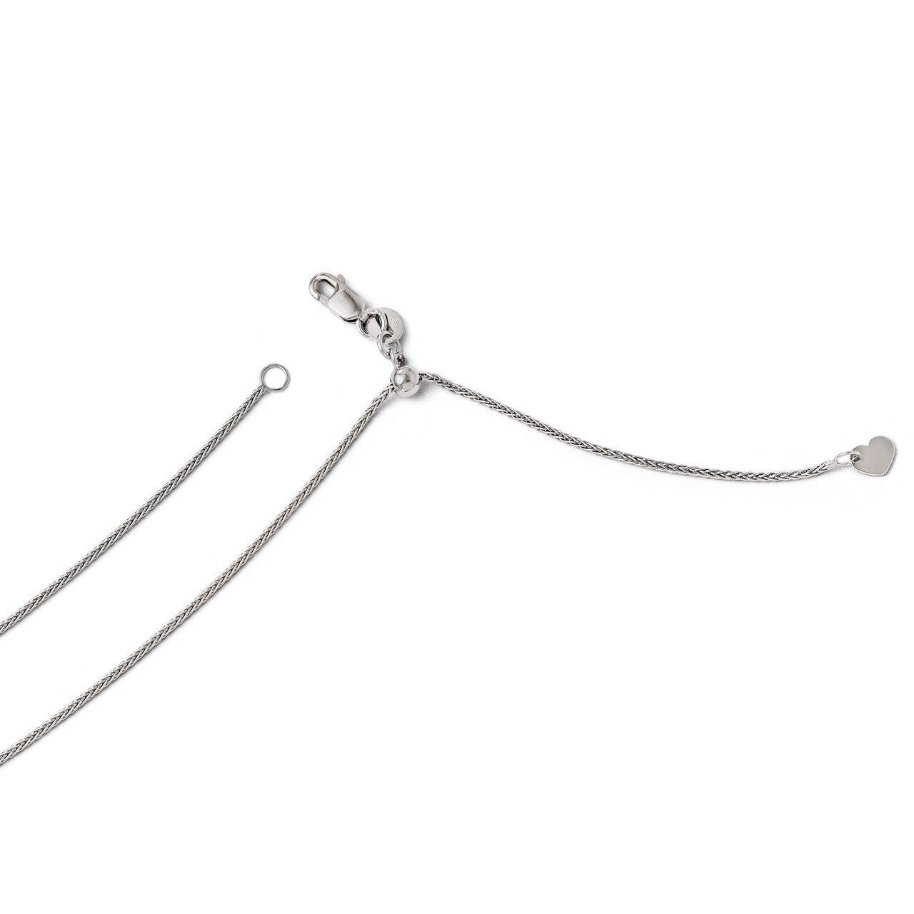 Leslie&#39;s Adjustable Wheat Chain 22 Inch - 14k White Gold HB-3079-22, MPN: 3079-22, 886774542874