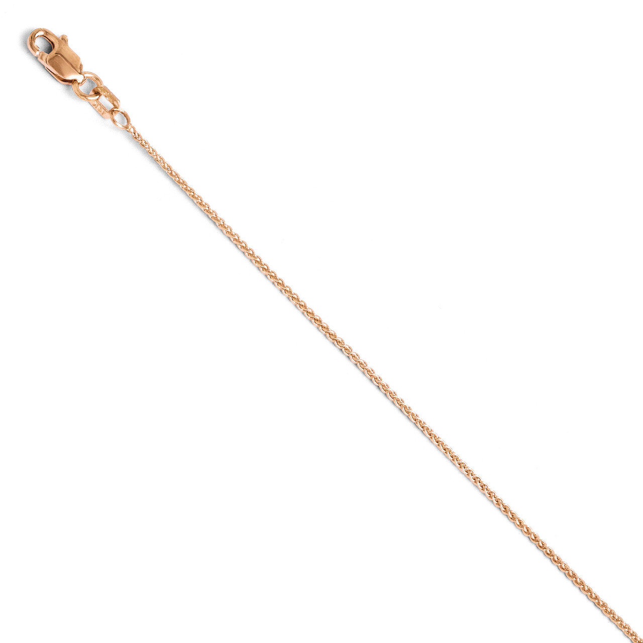 1mm Wheat Chain 16 Inch - 14k Rose Gold HB-3109-16