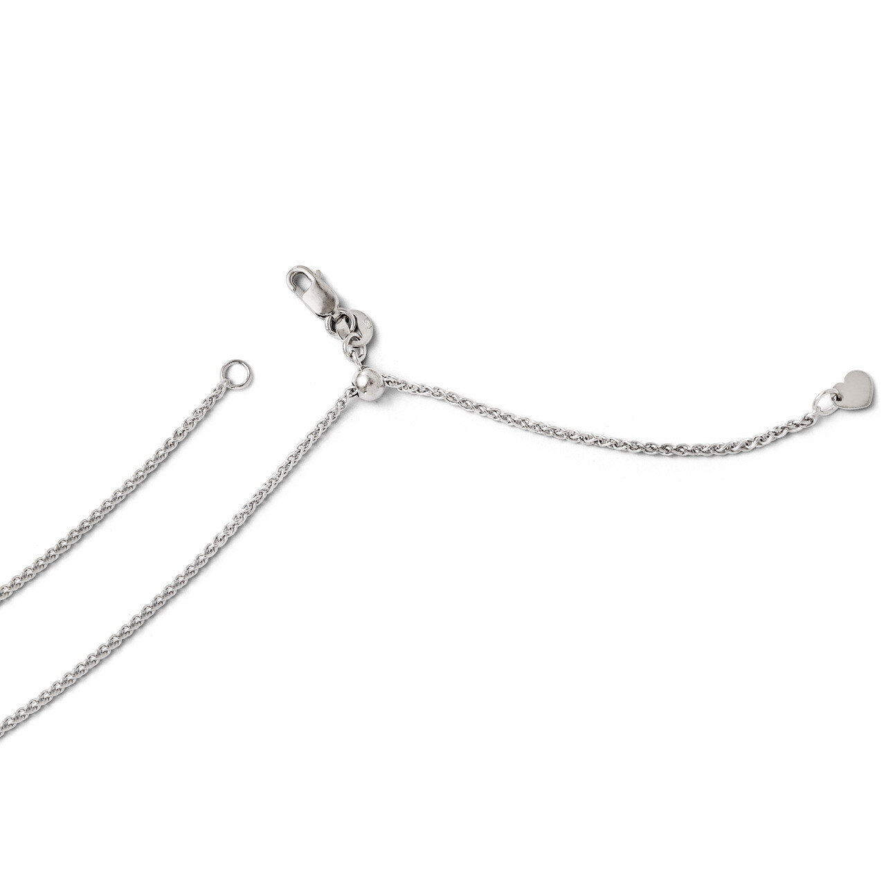 Leslie&#39;s Adjustable Wheat Chain 30 Inch - 14k White Gold HB-3187-30, MPN: 3187-30, 886774996943