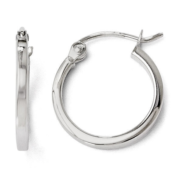 Leslie&#39;s Polished Hoop Earrings - 14k White Gold HB-31W, MPN: 31W, 883957022116
