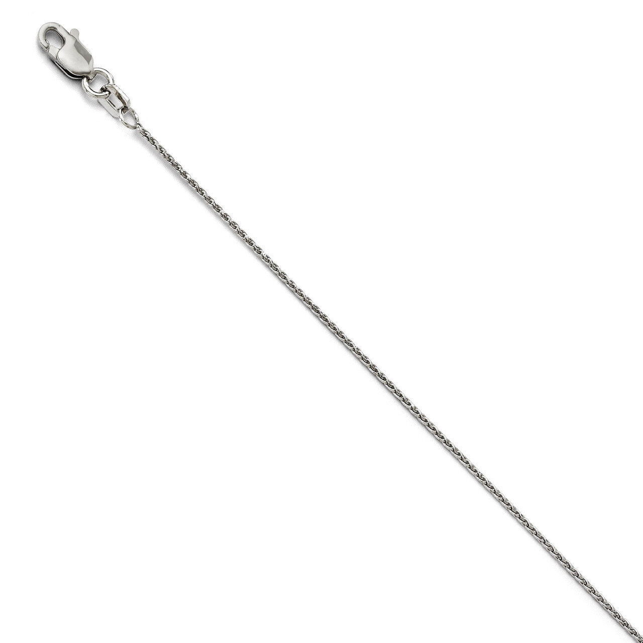 Leslie&#39;s 1mm Round Diamond-cut Wheat Chain 20 Inch - 14k White Gold HB-3313-20, MPN: 3313-20, 88395…