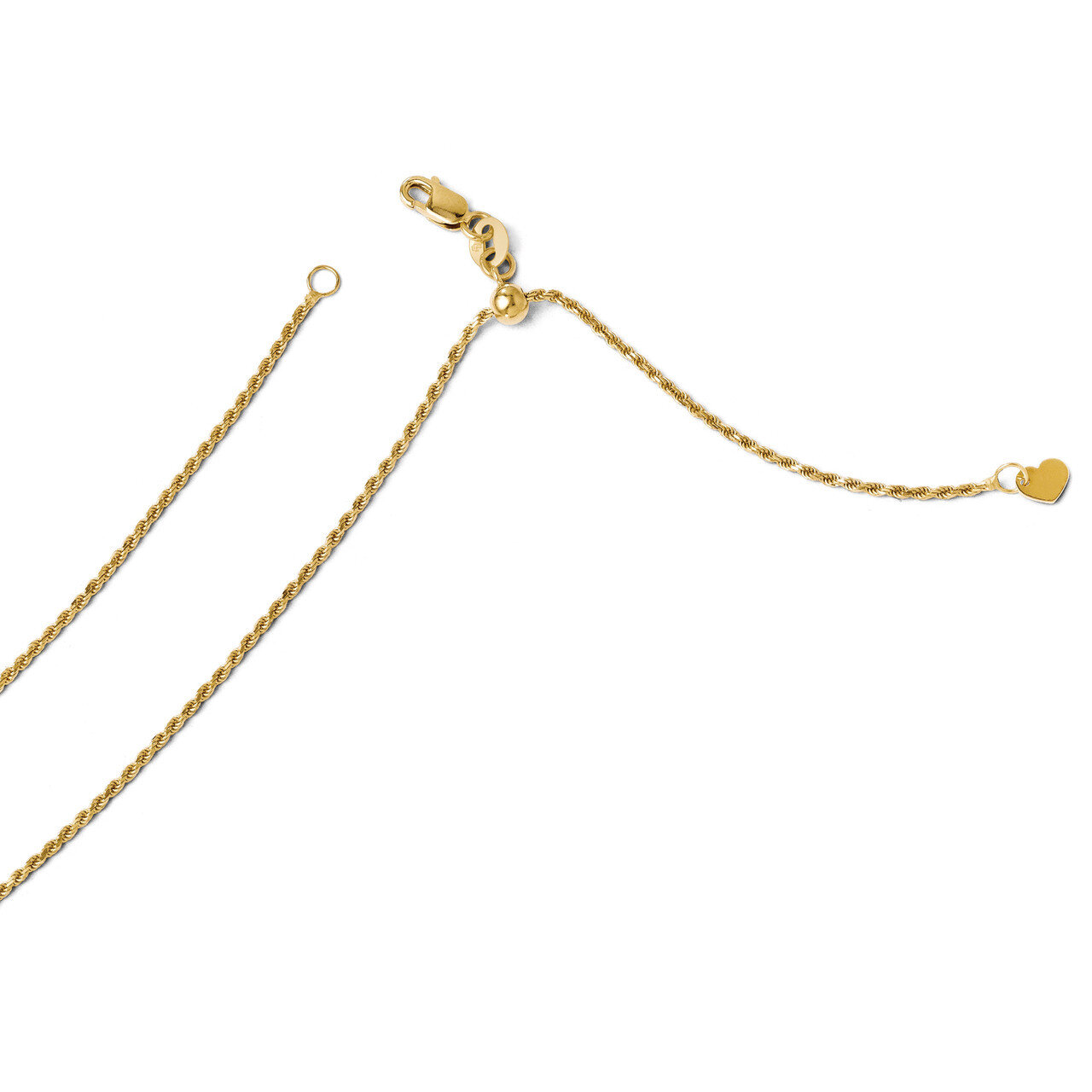 Leslie&#39;s Diamond-cut Adjustable Rope Chain 22 Inch - 14k Gold HB-3355-22, MPN: 3355-22, 886774996691