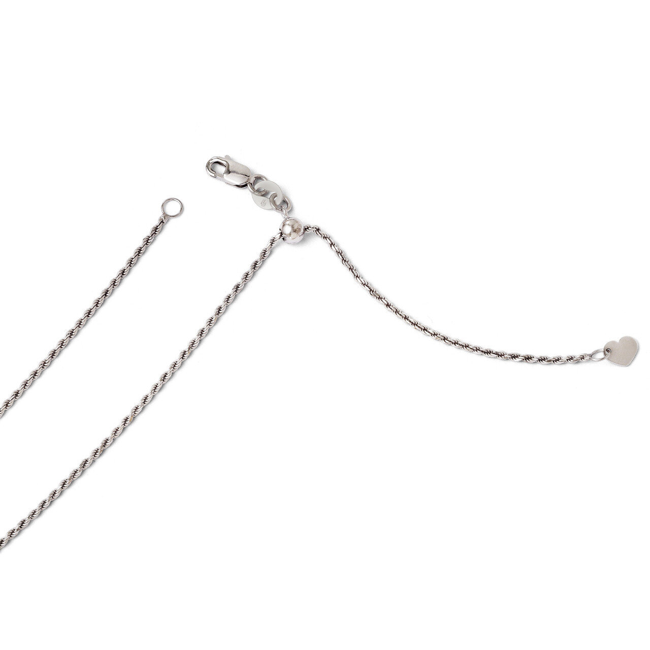 Leslie&#39;s Adjustable Rope Chain 22 Inch - 14k White Gold HB-3356-22, MPN: 3356-22, 886774996707