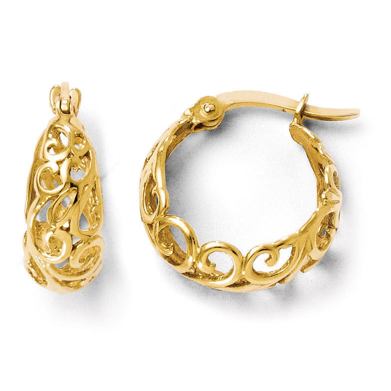 Leslie&#39;s Polished Hinged Hoop Earrings - 14k Gold HB-35E, MPN: 35E, 883957024431