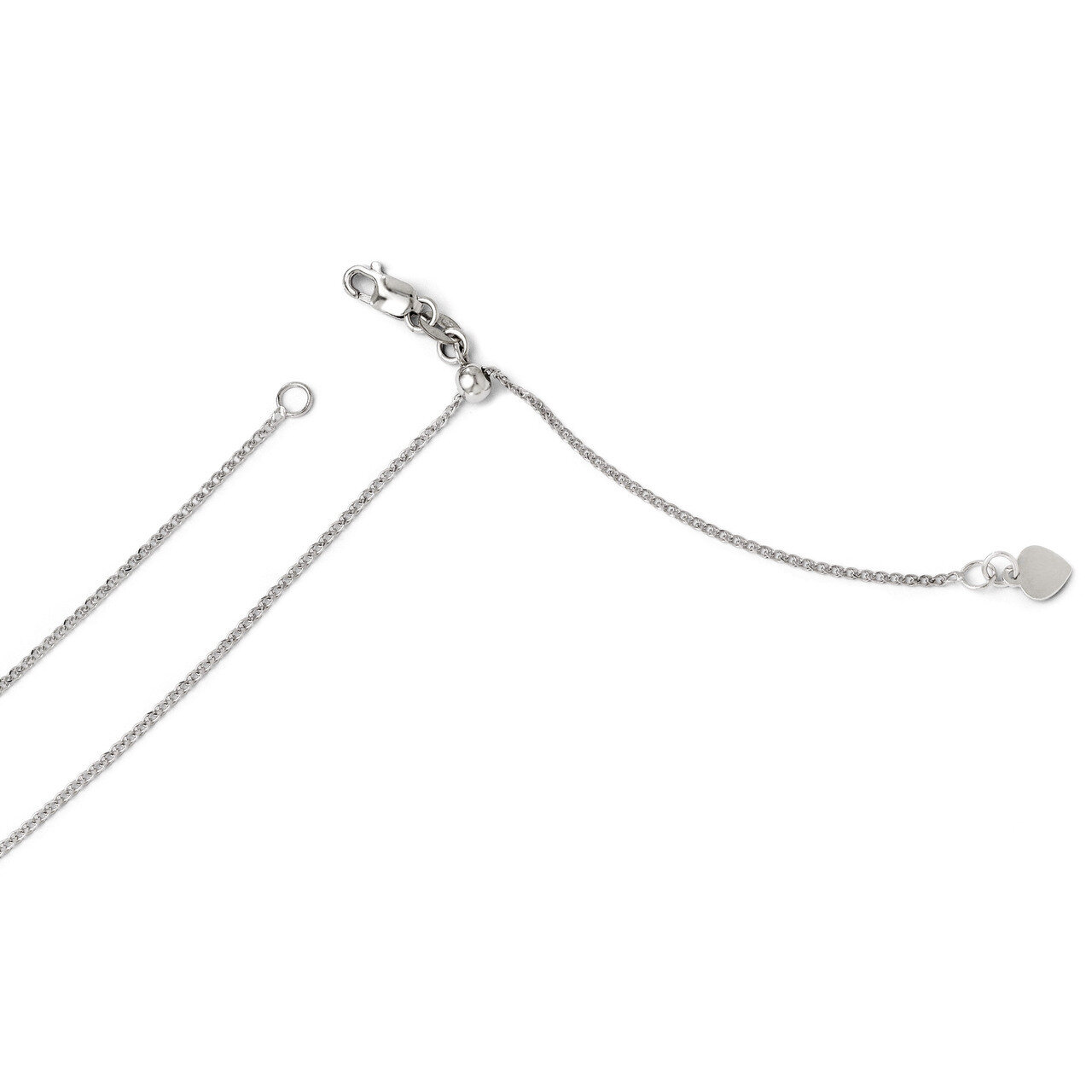 Leslie&#39;s Adjustable Curb Chain 22 Inch - 14k White Gold HB-3972-22, MPN: 3972-22, 886774541709