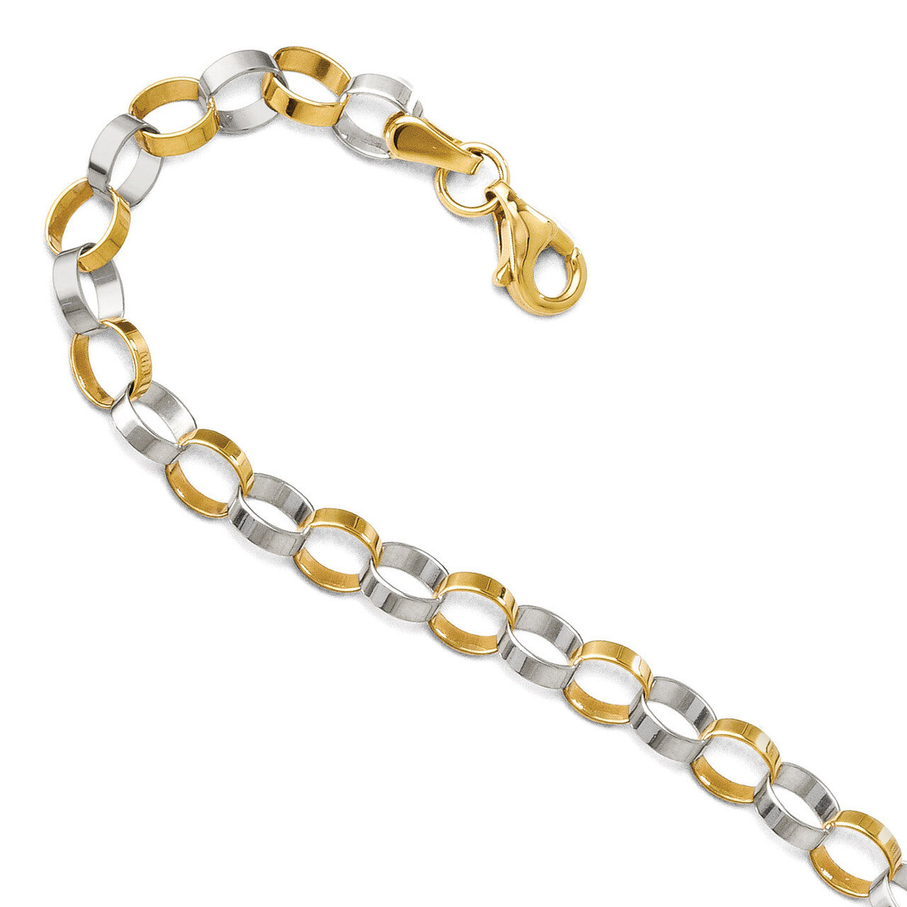 Polished Bracelet 7 Inch - 14k Gold Two-tone HB-3995-7