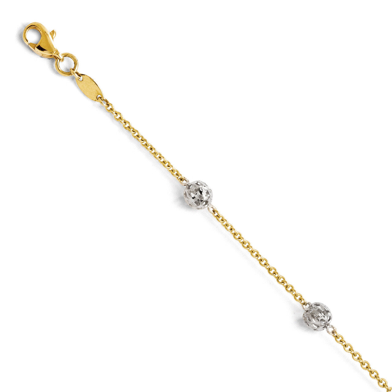 Leslie&#39;s Anklet Chain 10 Inch - 14k Gold Two-tone HB-4031-10, MPN: 4031-10, 883957500478