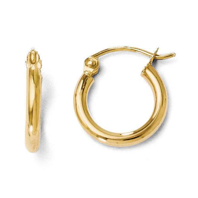 Polished Hoop Earrings - 14k Gold HB-42W