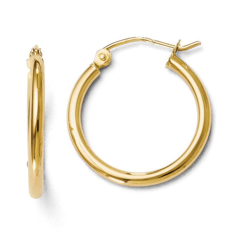 Polished Hoop Earrings - 14k Gold HB-43W