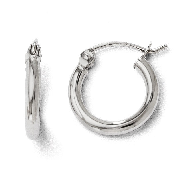 Leslie&#39;s Polished Hoop Earrings - 14k White Gold HB-45W, MPN: 45W, 886774284798