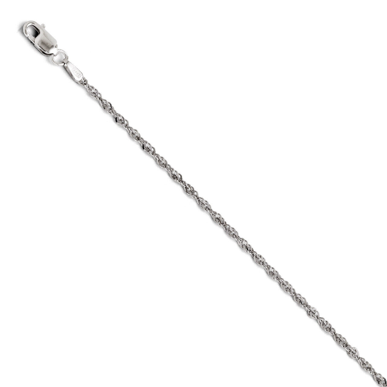 Singapore with Lock Chain 10 Inch - 14k White Gold HB-515-10