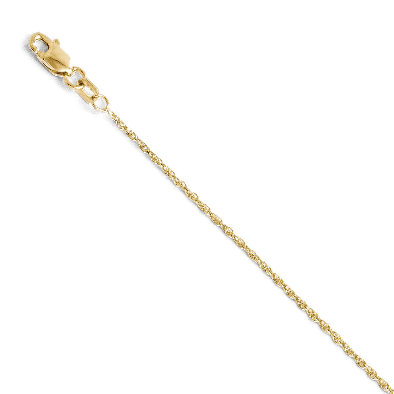 Diamond-cut Pendant Rope Chain 16 Inch - 10k Gold HB-5186-16