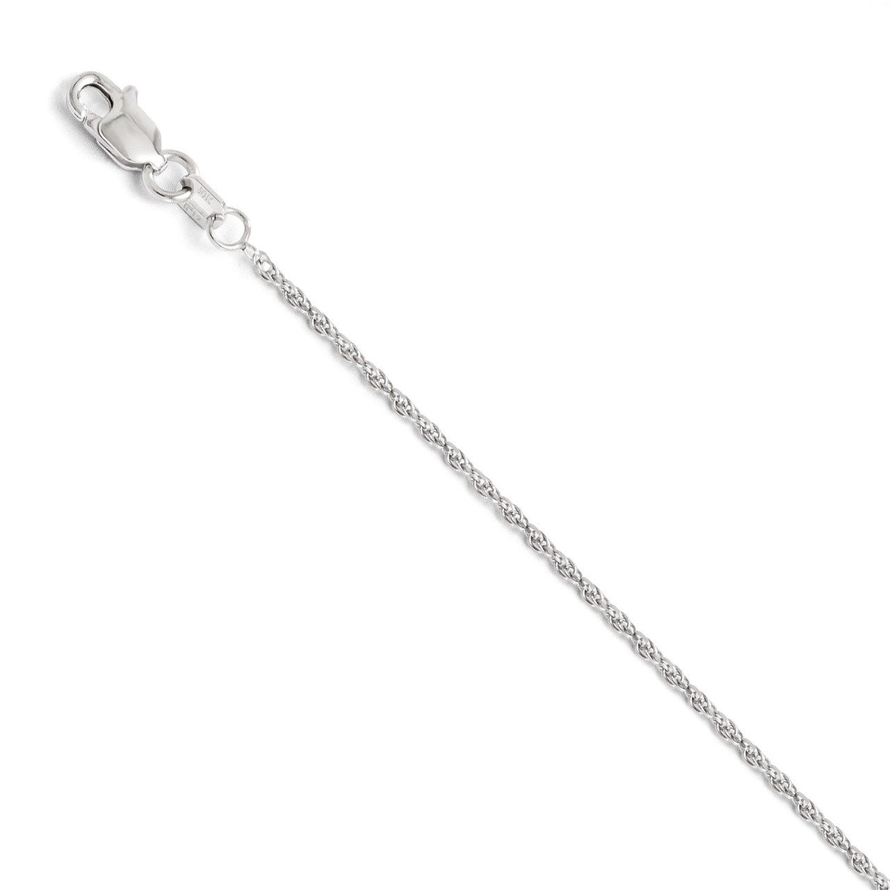 Diamond-cut Pendant Rope Chain 16 Inch - 10k White Gold HB-5187-16