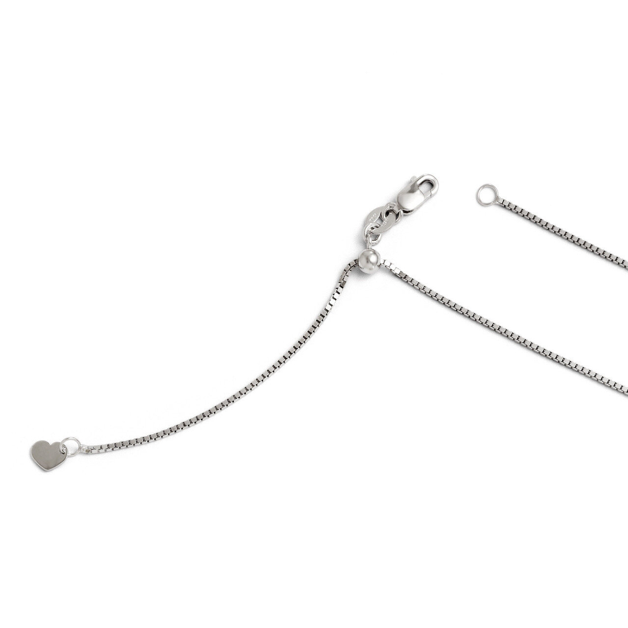 Leslie&#39;s Adjustable Box Chain 22 Inch - 10k White Gold HB-5191-22, MPN: 5191-22, 886774543048