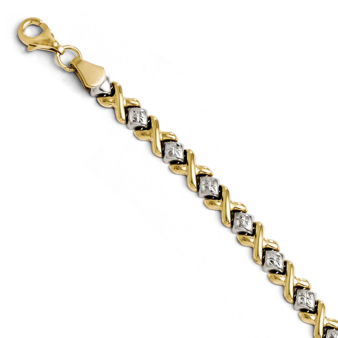 Leslie&#39;s Diamond-cut Bracelet 7 Inch - 10k Gold Two-Tone HB-5623-7, MPN: 5623-7, 886774568560