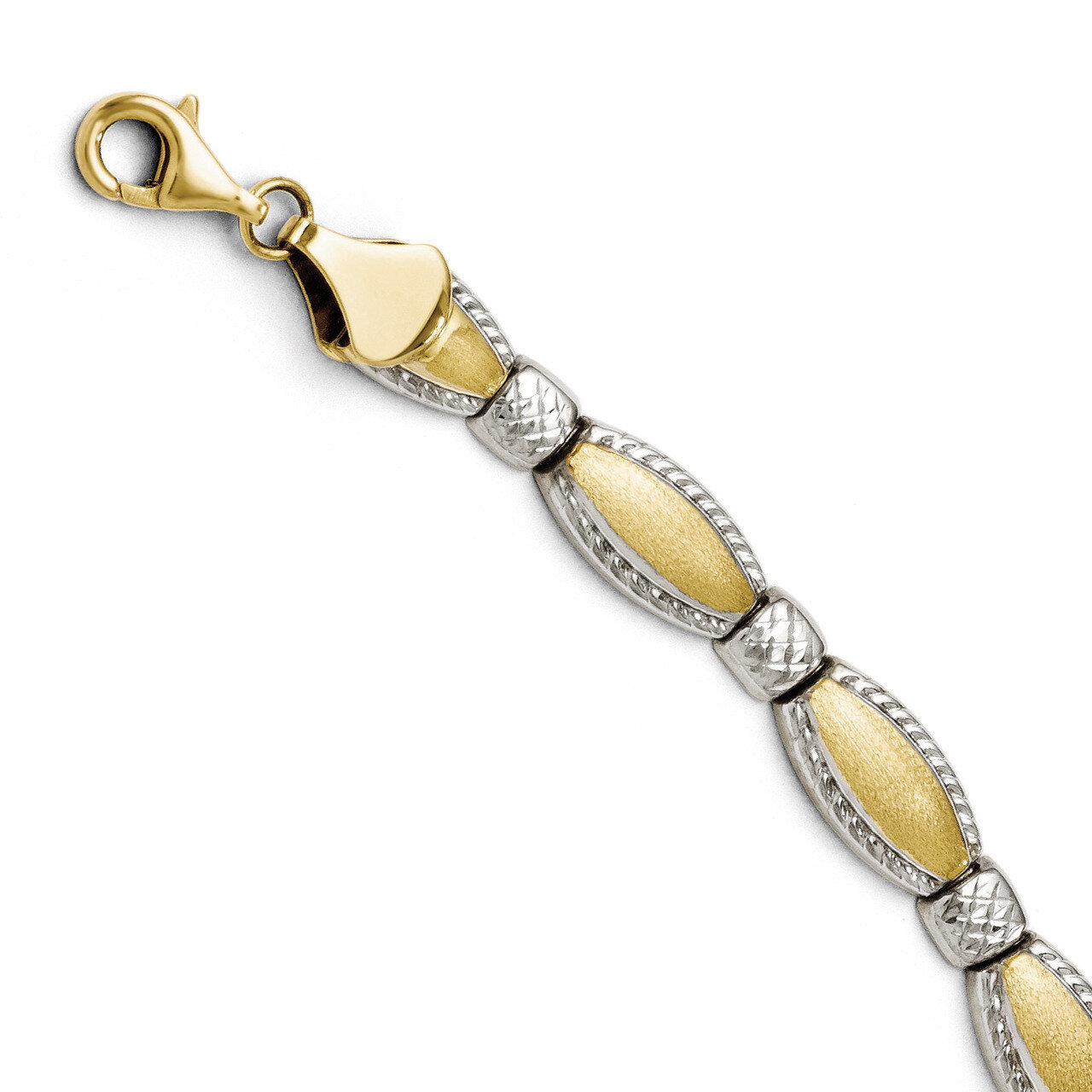 Diamond-cut Bracelet 7 Inch - 10k Gold Two-Tone HB-5677-7