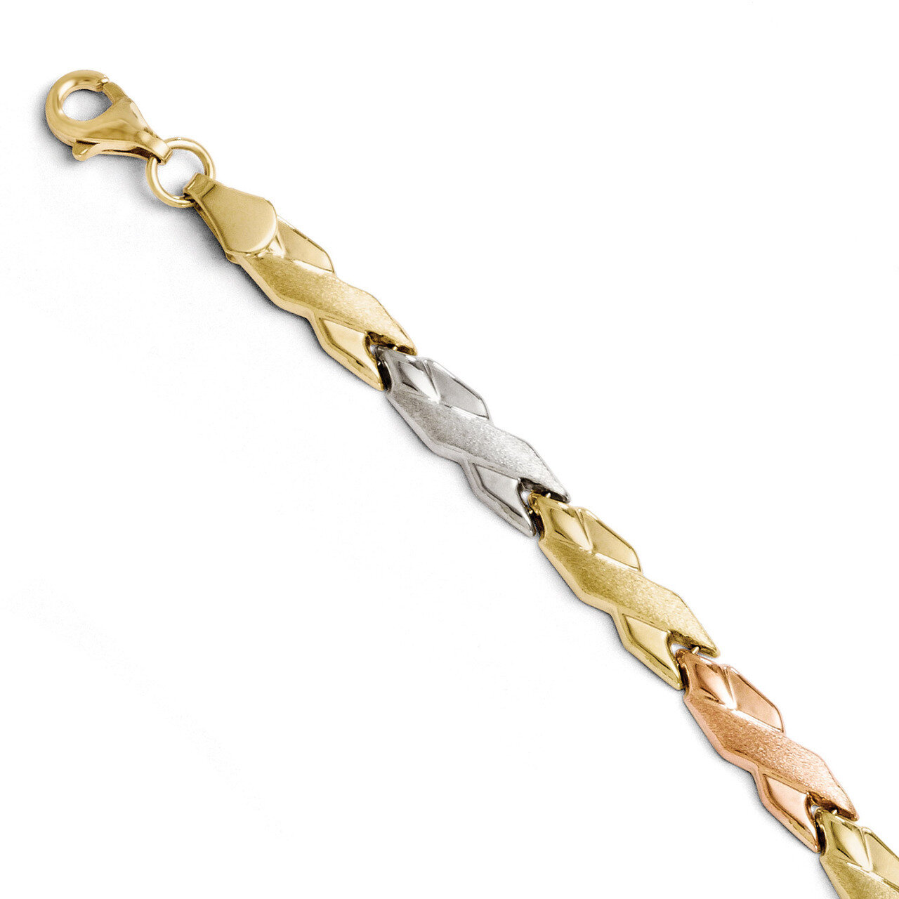 Leslie&#39;s Rose &amp; White Rhodium Bracelet 7 Inch - 10k Gold HB-5684-7, MPN: 5684-7, 886774568577