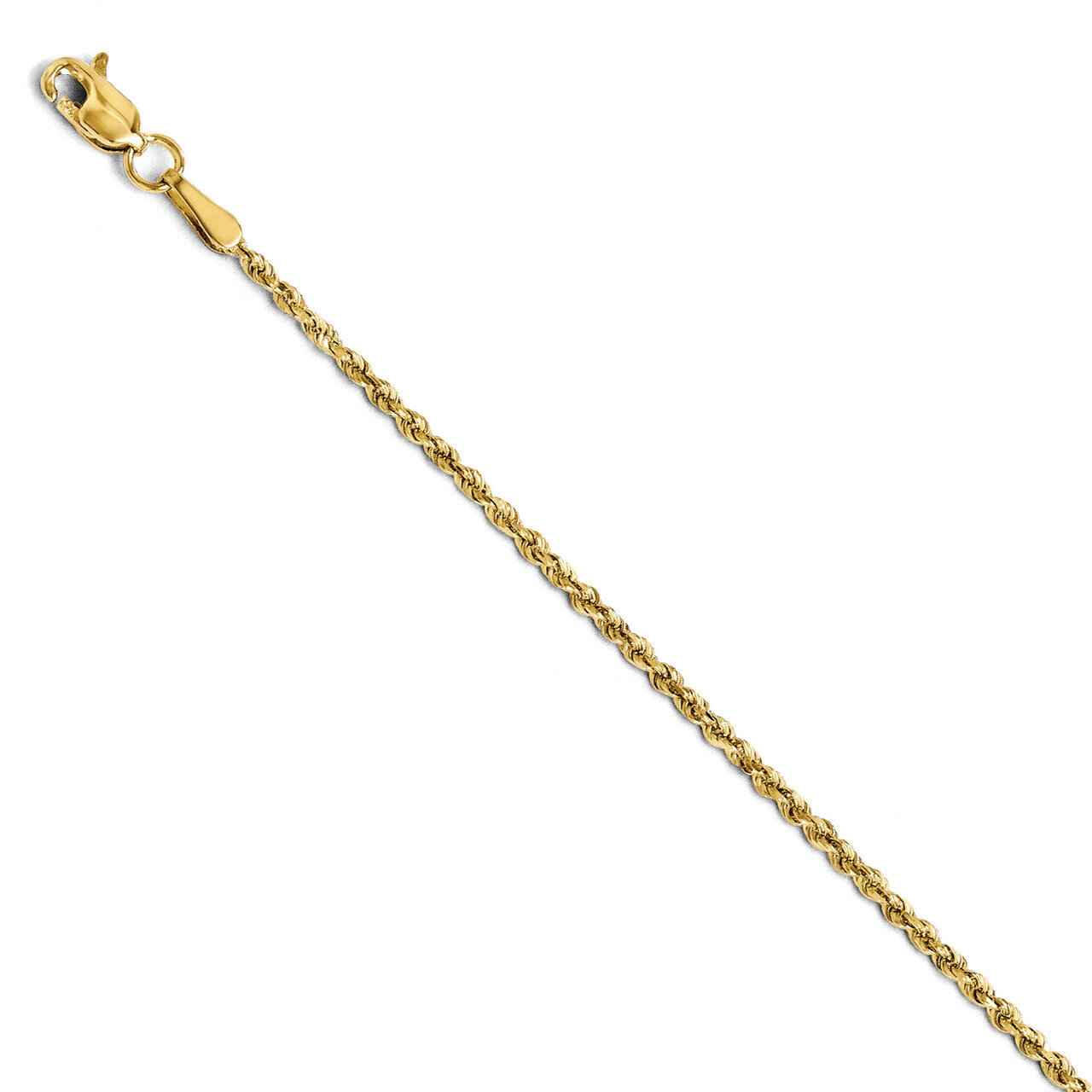 1.5mm Diamond Cut Rope Chain 24 Inch - 14k Gold HB-7000-24