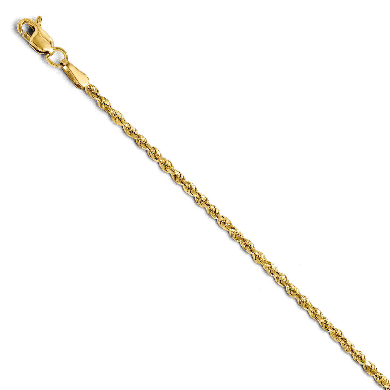 1.75mm Diamond Cut Rope Chain 16 Inch - 14k Gold HB-7001-16