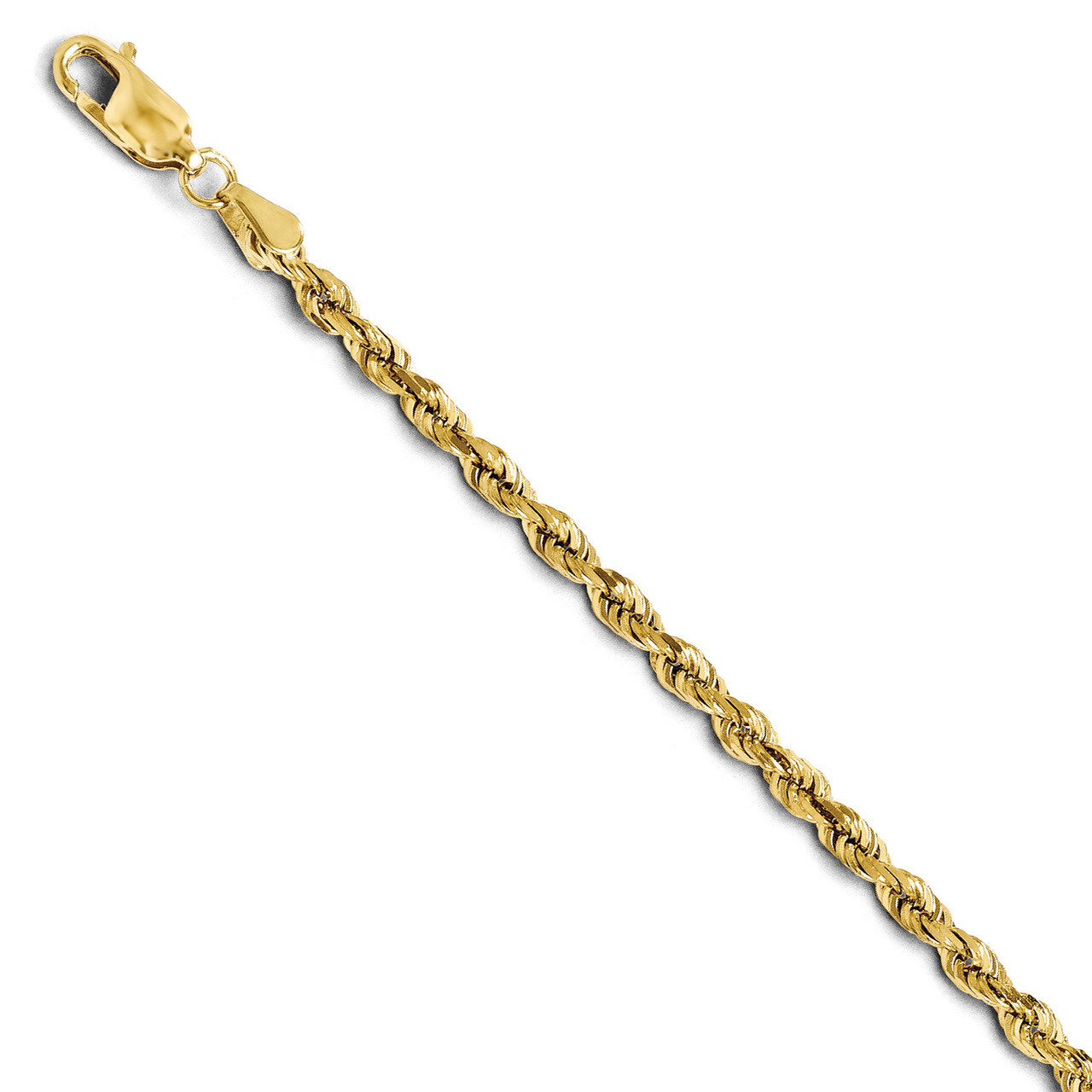 3.00mm Diamond Cut Rope Chain 24 Inch - 14k Gold HB-7005-24