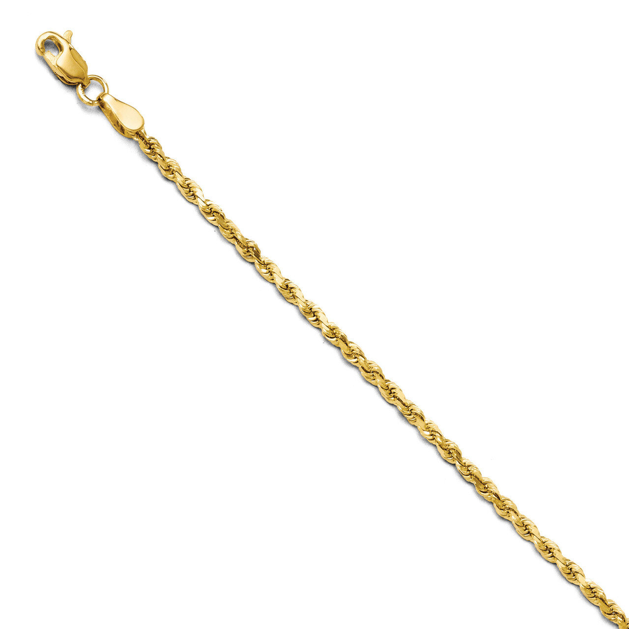 2.5mm Diamond Cut Lightweight Rope Chain 24 Inch - 14k Gold HB-7047-24