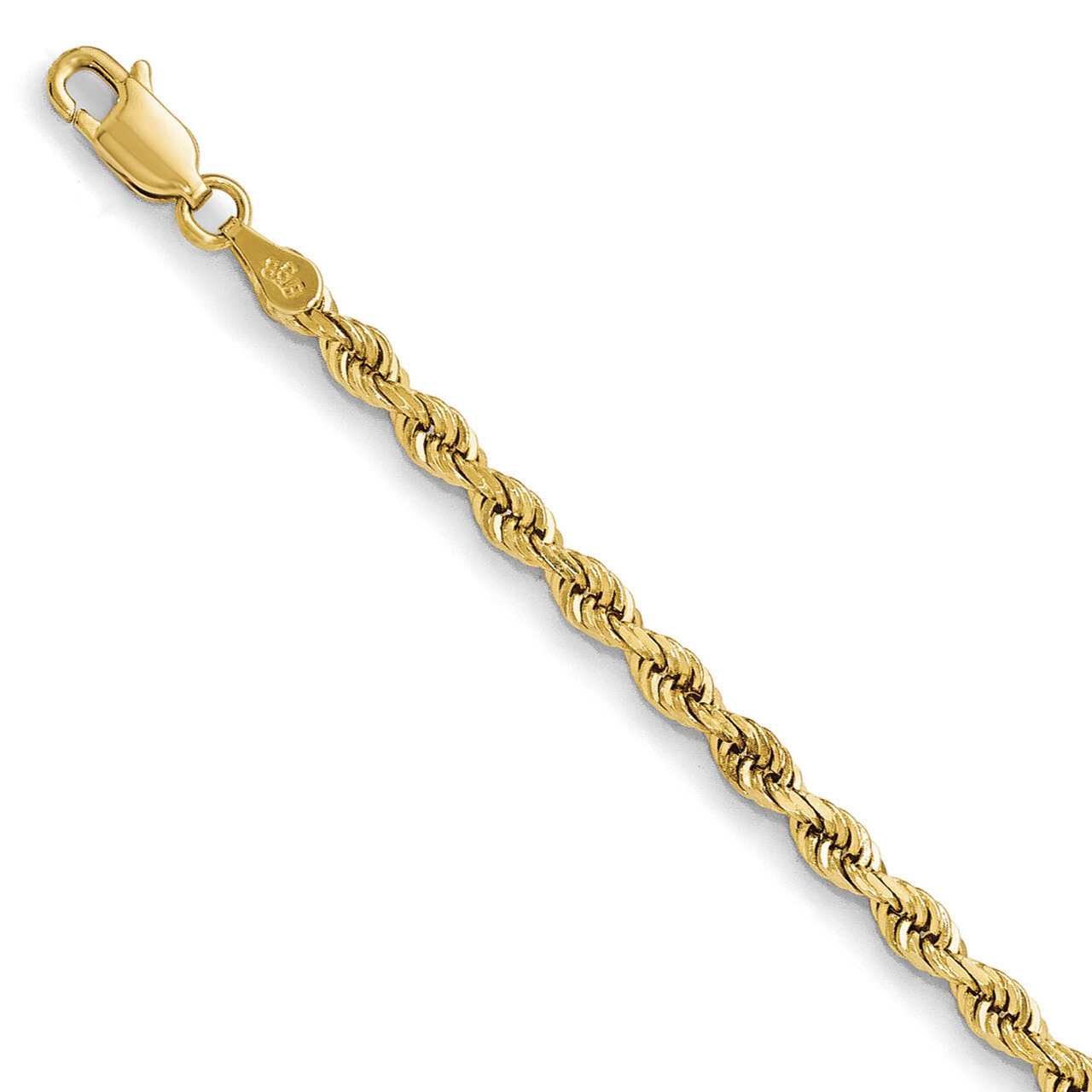 3.5mm Diamond Cut Lightweight Rope Chain 20 Inch - 14k Gold HB-7049-20