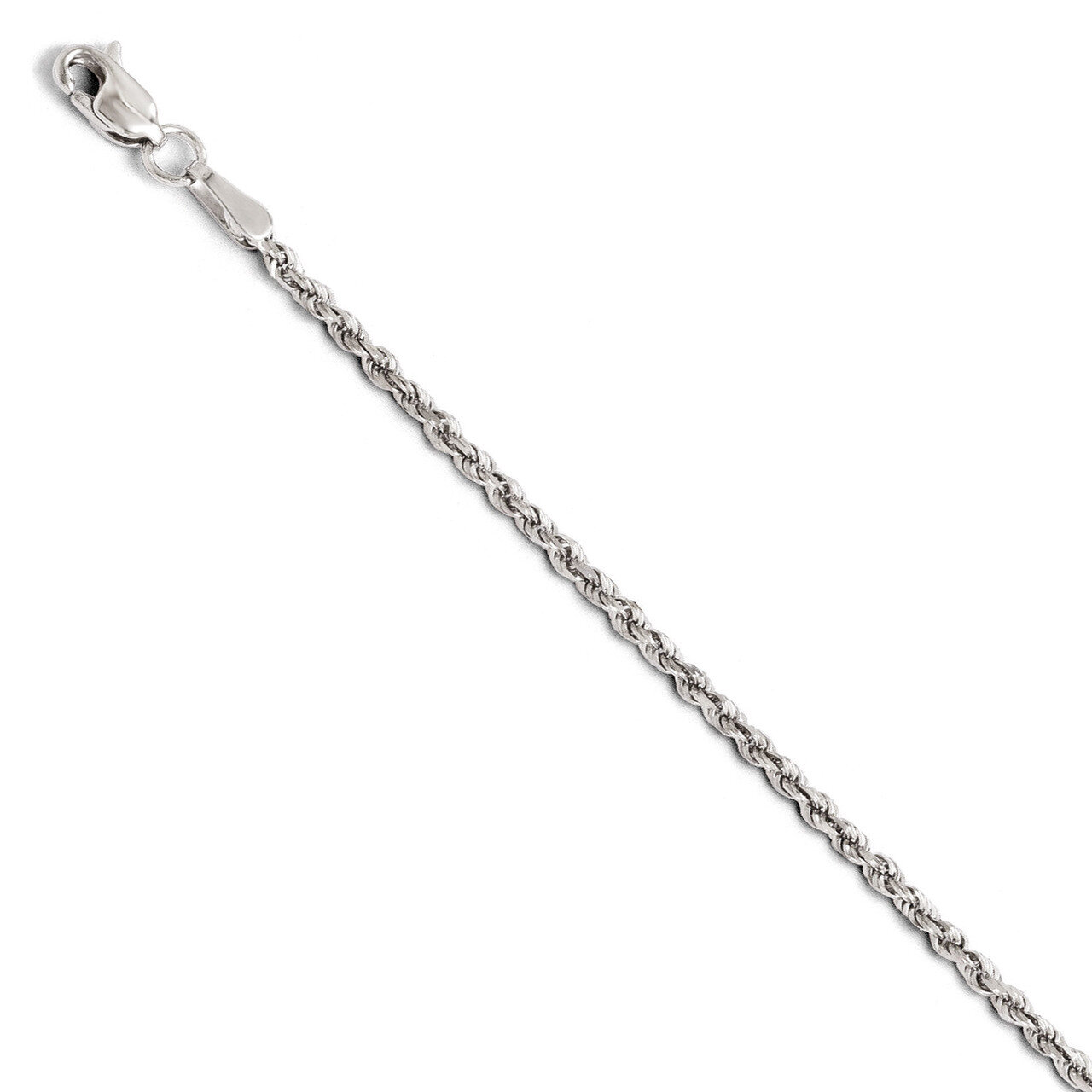 1.75mm Diamond Cut Rope Chain 18 Inch - 14k White Gold HB-7060-18