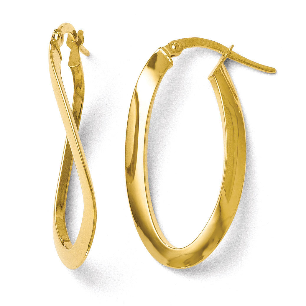 Leslie&#39;s Polished Oval Hoop Earrings - 14k Gold HB-76V, MPN: 76V, 883957021416
