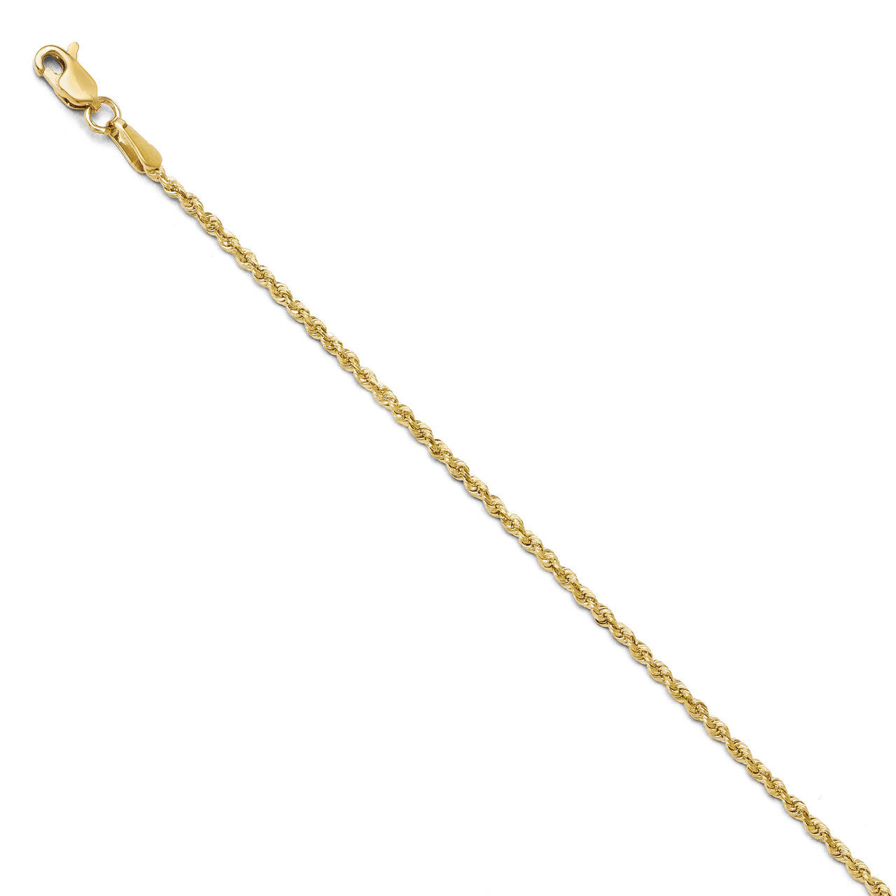 1.75mm Diamond Cut Rope Chain 16 Inch - 10k Gold HB-8000-16