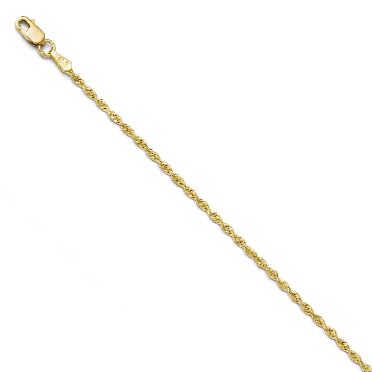 2.00mm Diamond Cut Rope Chain 20 Inch - 10k Gold HB-8001-20