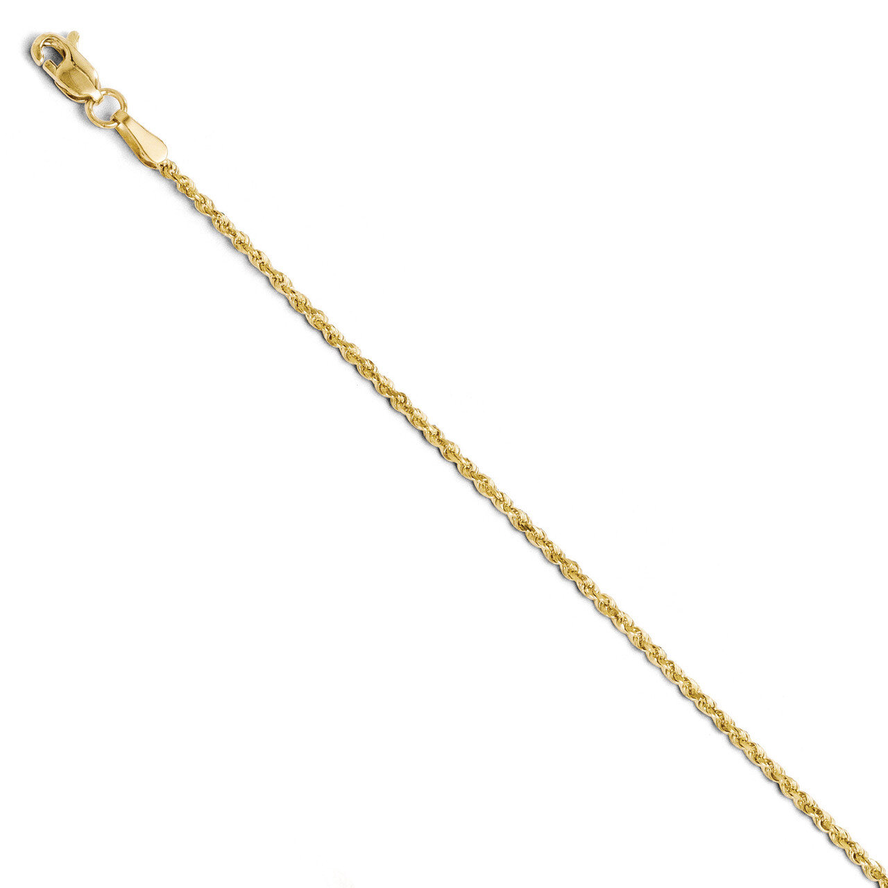 1.8mm Diamond Cut Lightweight Rope Chain 16 Inch - 10k Gold HB-8050-16
