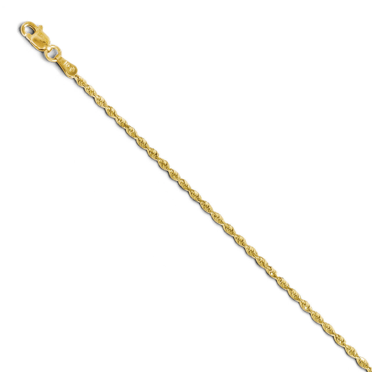 2.00mm Diamond Cut Lightweight Rope Chain 18 Inch - 10k Gold HB-8051-18