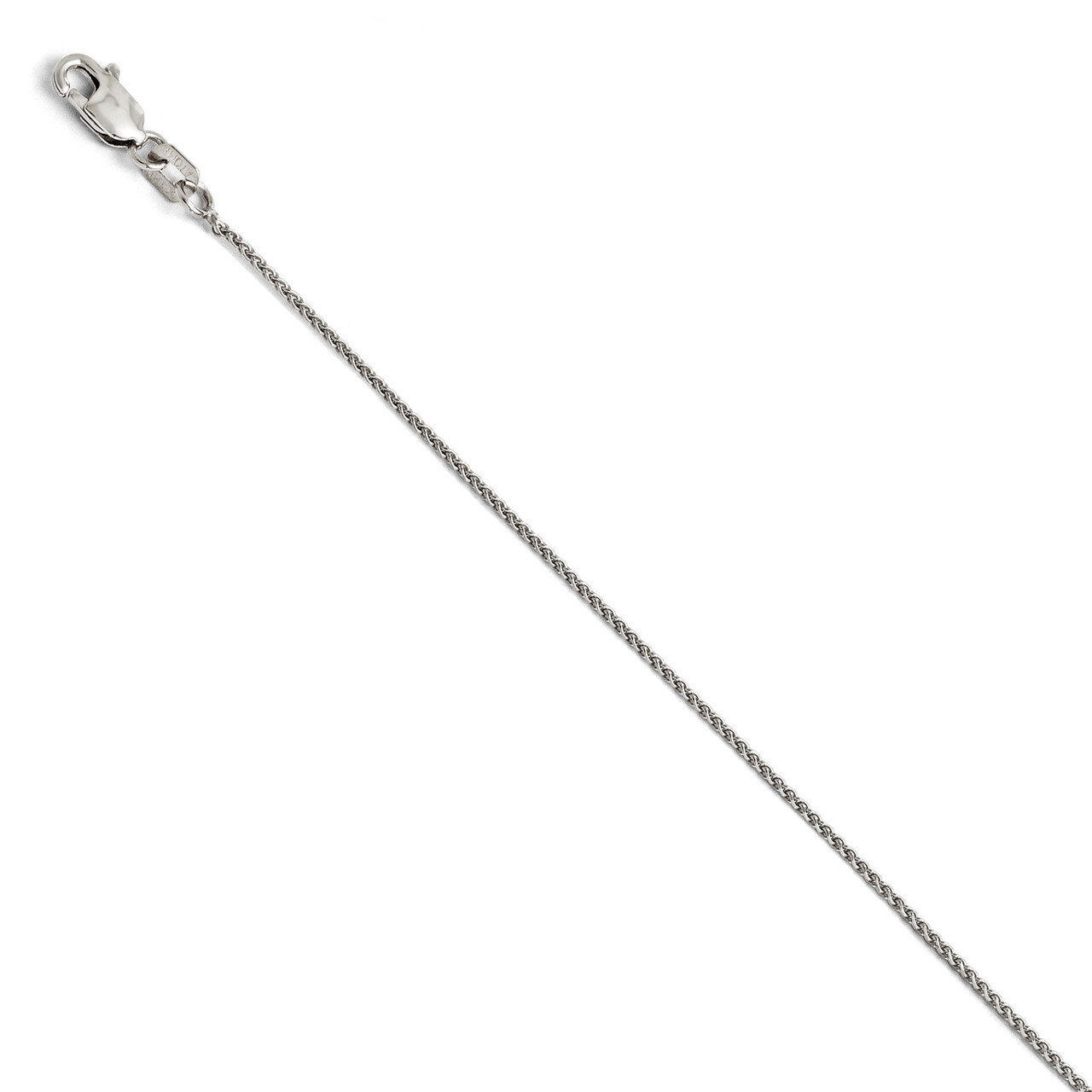 Leslie&#39;s 1mm Diamond-cut Wheat Chain 24 Inch - 10k White Gold HB-8213-24, MPN: 8213-24, 886774544915