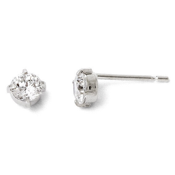 Leslie&#39;s Synthetic Diamond Stud-4.0mm Earrings - 14k White Gold HB-83A, MPN: 83A, 883957024561