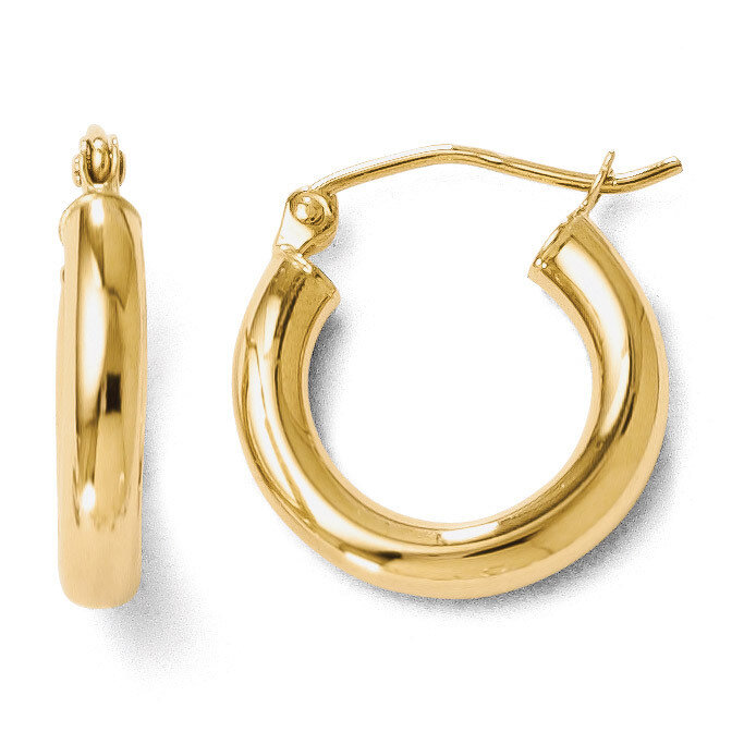 Polished Hoop Earrings - 14k Gold HB-84H