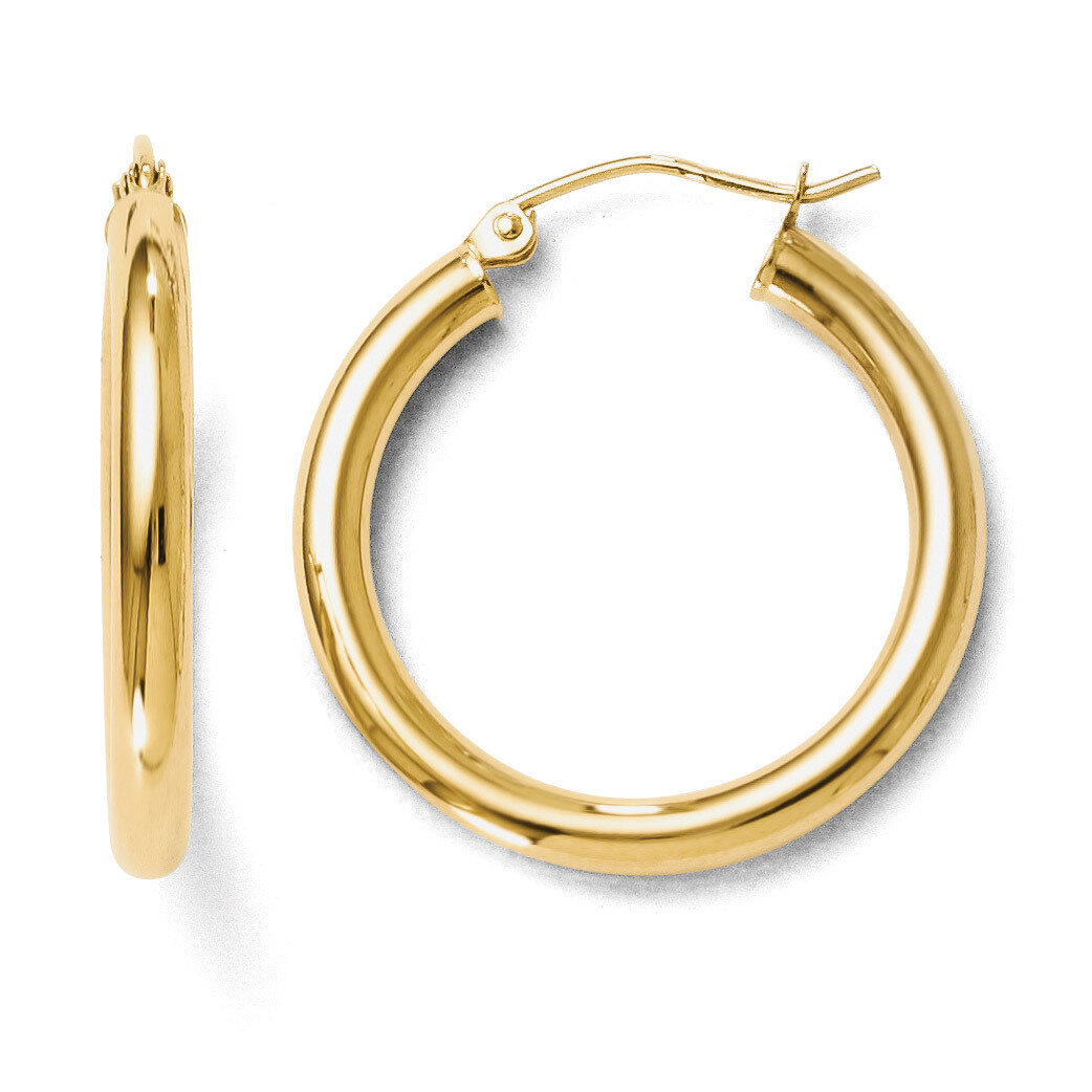 Polished Hoop Earrings - 14k Gold HB-85H