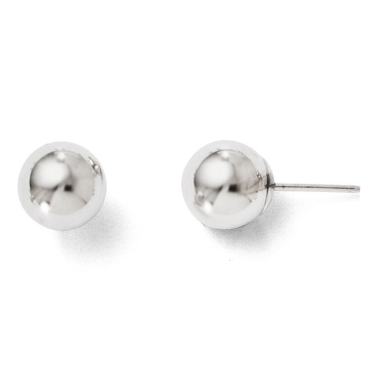 Leslie&#39;s Polished 7mm Ball Post Earrings - 14k White Gold HB-87Z, MPN: 87Z, 886774569260